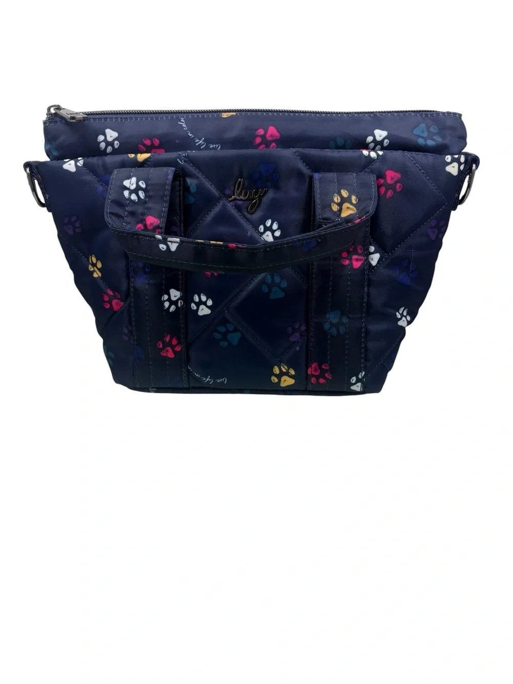 Lug Dory Mini Crossbody Bag Navy Paws Unisex Compact Travel Pouch Stylish NWOT